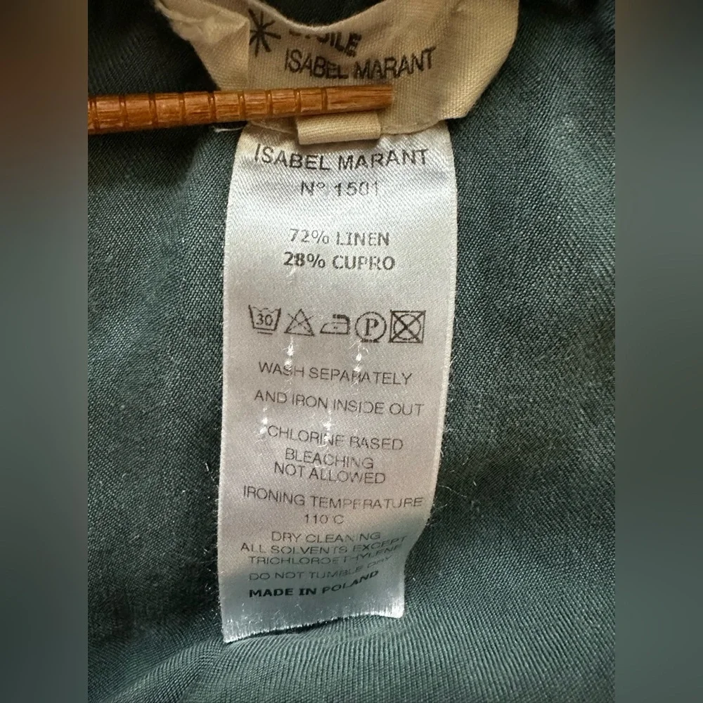 Isabel Marant Etoile One -Shoulder Ruffled Mini Dress in Sage Green. Size M. - Picture 10 of 16